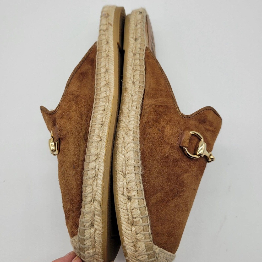 Kanna Brown Suede Mules with Gold Accents - Picture 4 of 9